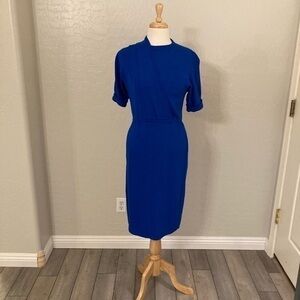Vintage 1970’s St. John Royal Blue Santana Knit Midi Dress Size 4